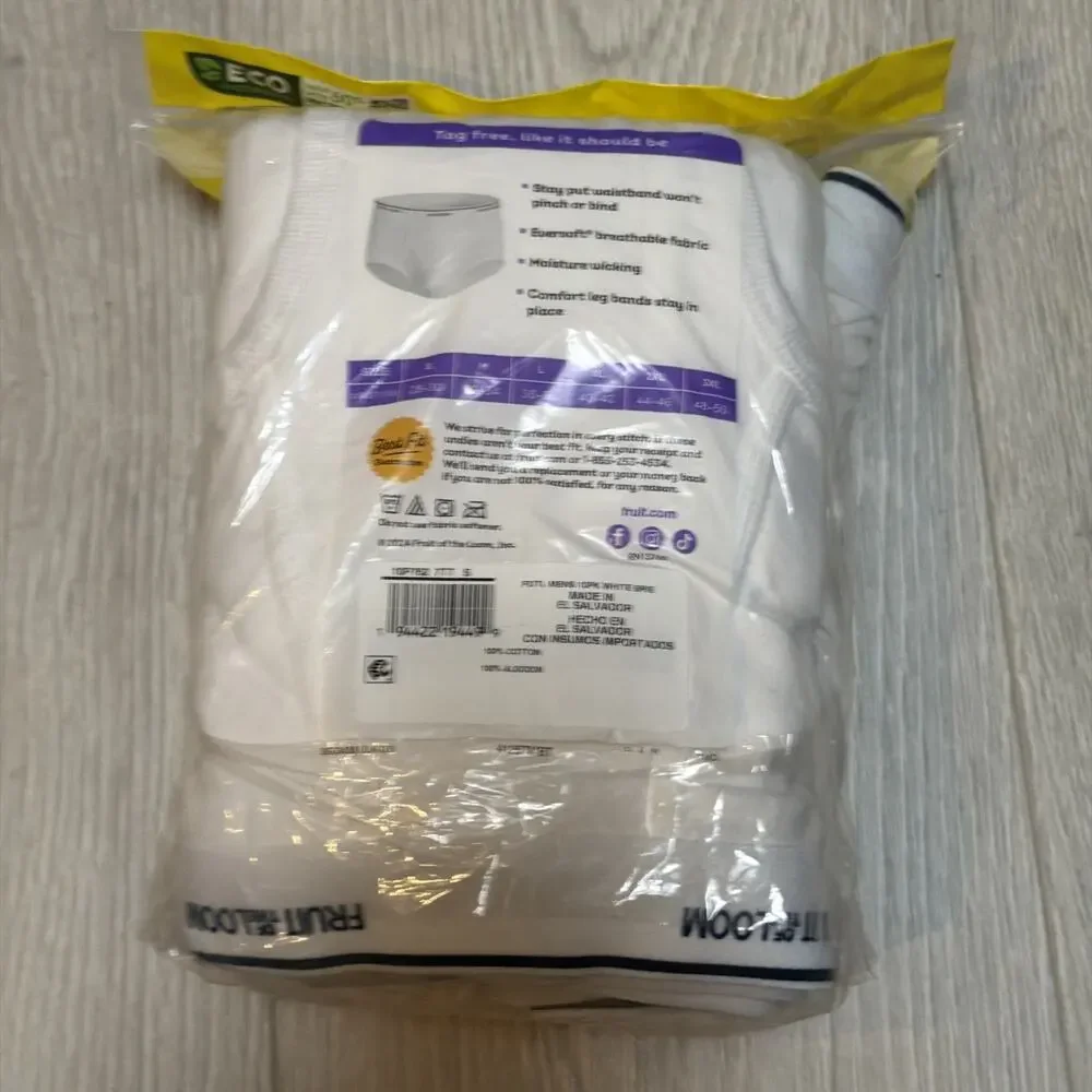 New Fruit Of The Loom Mens Small 28 - 30 White Brief Ever Soft Underwear 10 Pack